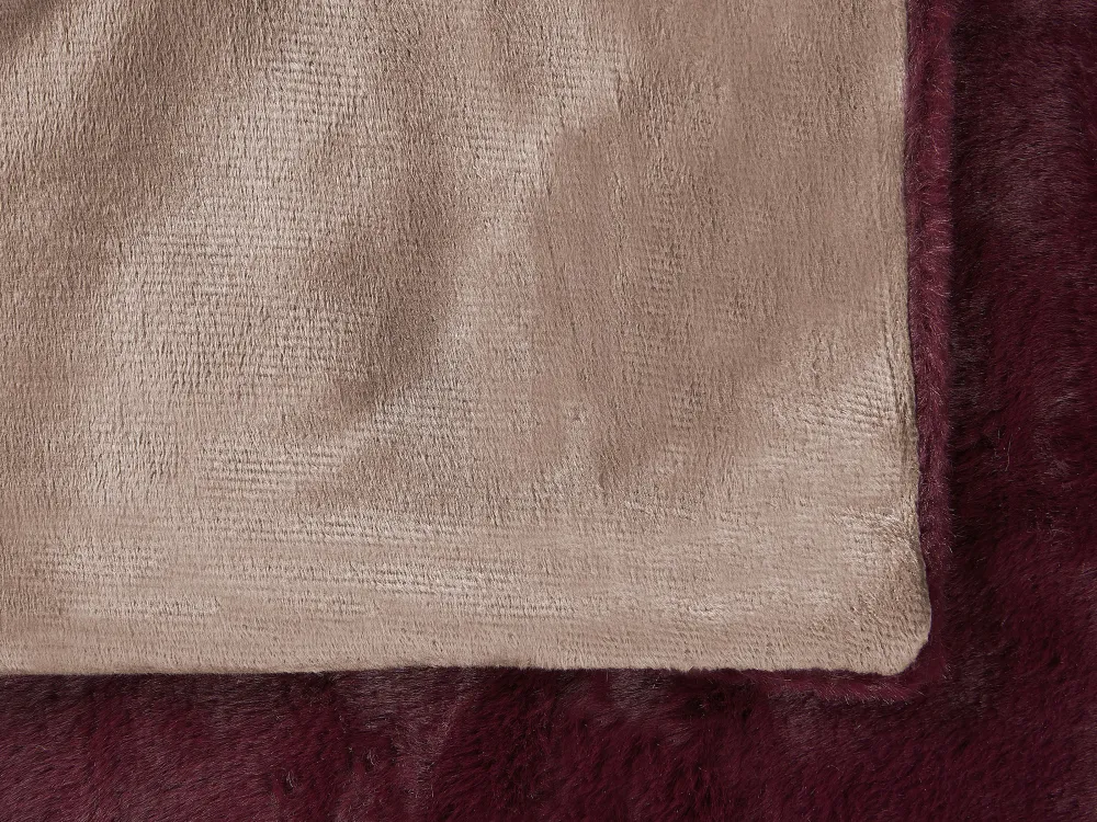 Tekstiilit<Beliani Kaksipuolinen Viininpunainen Huopa 180 X 220 Cm Tantan