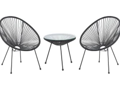 Best Beliani Kalustesetti Musta Poyta Ja 2 Tuolia Acapulco Ii