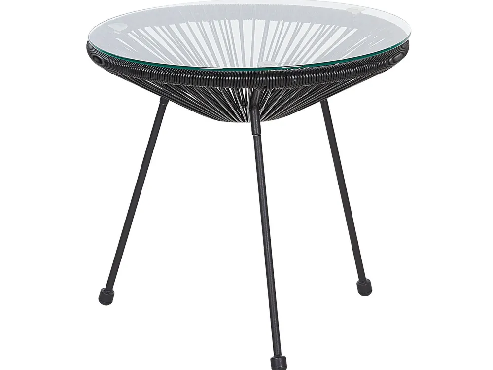 Best Beliani Kalustesetti Musta Poyta Ja 2 Tuolia Acapulco Ii