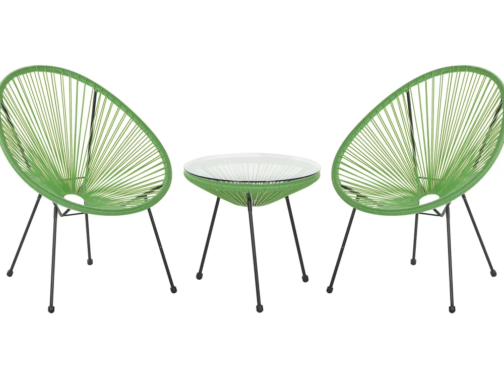 Best Sale Beliani Kalustesetti Vihrea Poyta Ja 2 Tuolia Acapulco Ii