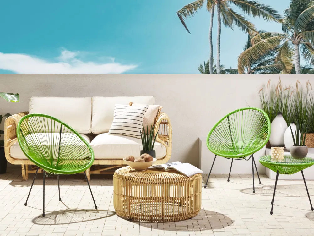 Best Sale Beliani Kalustesetti Vihrea Poyta Ja 2 Tuolia Acapulco Ii