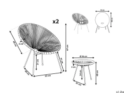 Best Sale Beliani Kalustesetti Vihrea Poyta Ja 2 Tuolia Acapulco Ii