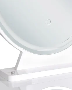 Säilytys<Beliani Kampauspoyta 2 Laatikkoa Led-Peili Jakkara Valkoinen/Kulta Caen