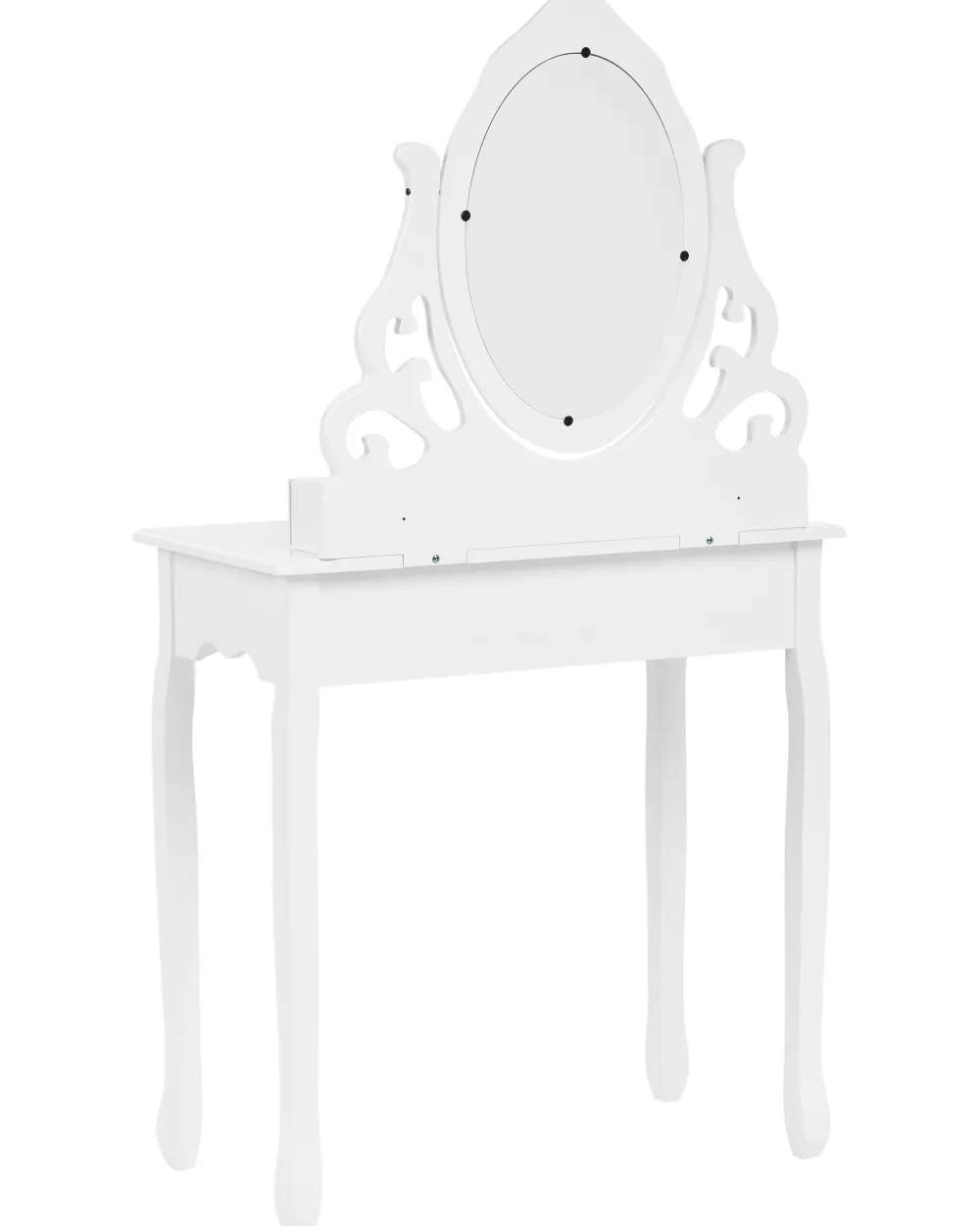 Säilytys<Beliani Kampauspoyta 4 Laatikkoa Peili Jakkara Valkoinen Amour