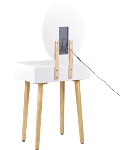 Hot Beliani Kampauspoyta Laatikko Led-Peili Jakkara Valkoinen/Harmaa Vesoul