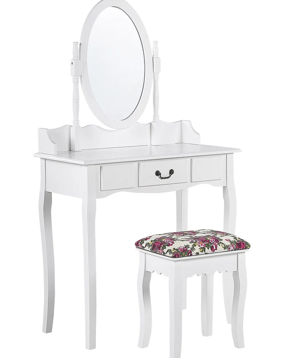 Säilytys<Beliani Kampauspoyta Laatikko Peili Jakkara Valkoinen Soleil