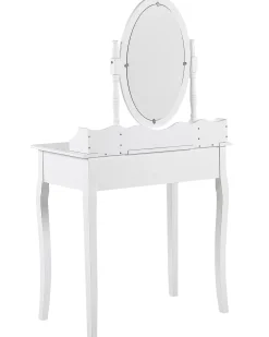 Säilytys<Beliani Kampauspoyta Laatikko Peili Jakkara Valkoinen Soleil