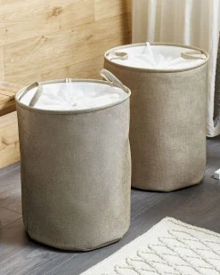 Sale Beliani Kangaskori Beige 2 Kpl Samti