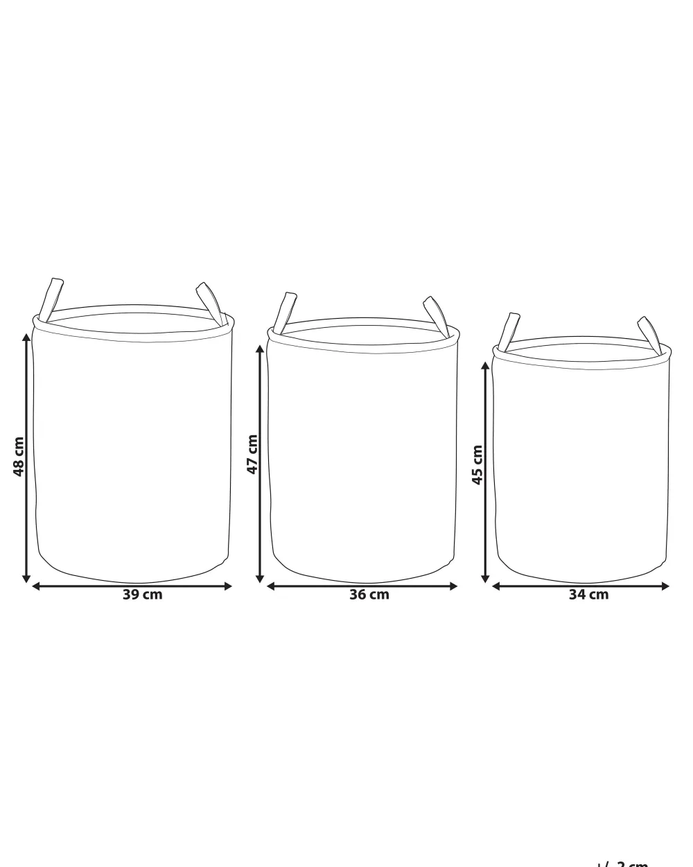 Säilytys<Beliani Kangaskori Harmaa 3 Kpl Archa