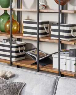 Säilytys<Beliani Kangaskori Musta/Valkoinen 3 Kpl Darqab