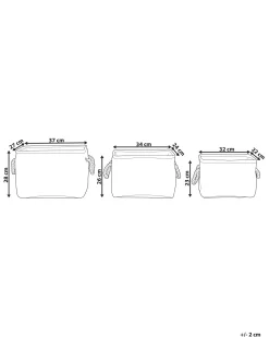 Säilytys<Beliani Kangaskori Ruskeanharmaa 3 Kpl Darqab