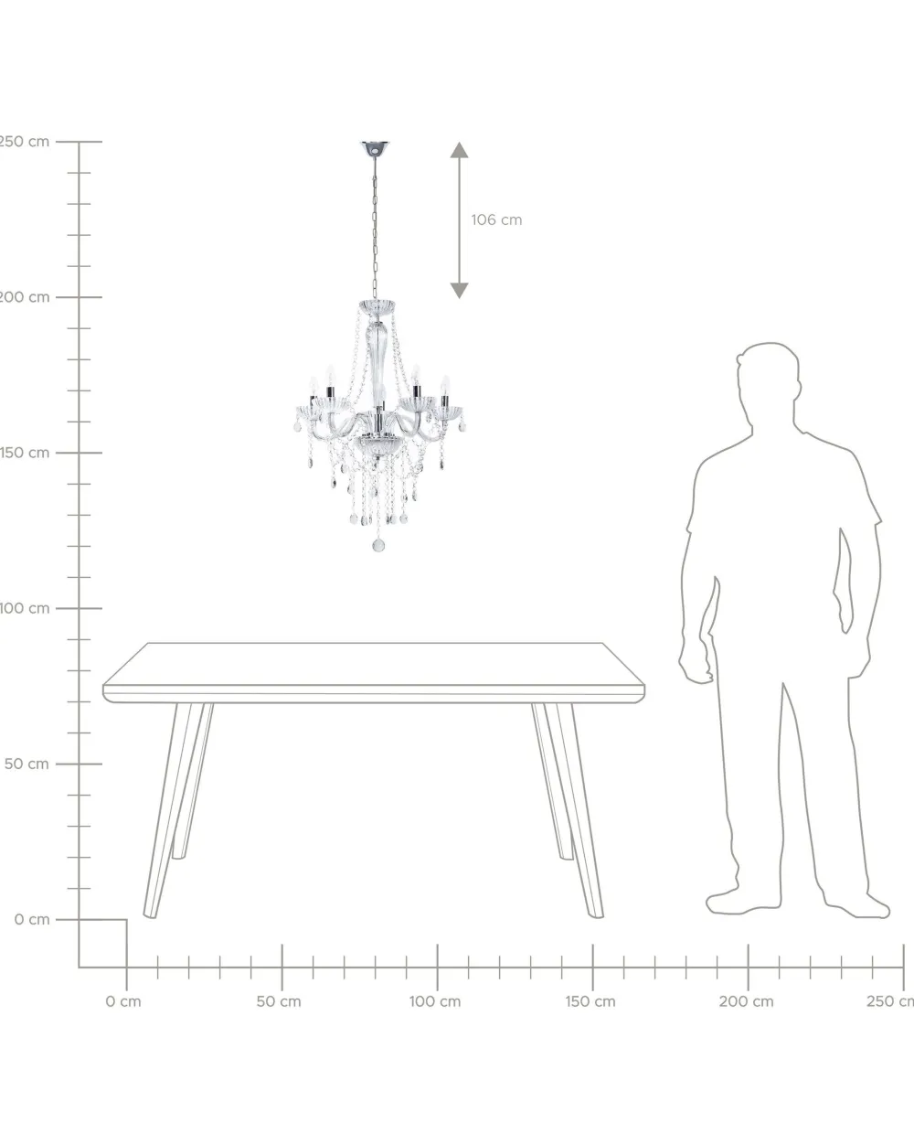 Hot Beliani Kattokruunu 5 Polttimoa Metalli Hopea Locone