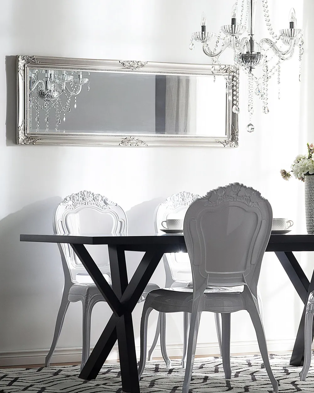 Hot Beliani Kattokruunu 5 Polttimoa Metalli Hopea Locone