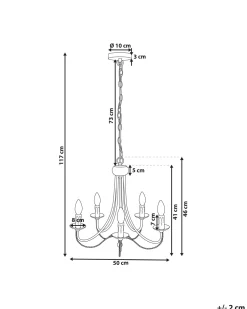 Sale Beliani Kattokruunu 5 Polttimoa Metalli Musta Dabus