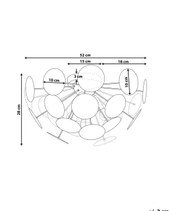 Valaisimet<Beliani Kattovalaisin 3 Polttimoa Metalli Valkoinen Maritsa