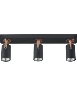 Flash Sale Beliani Kattovalaisin 3 Polttimoa Metalli Musta Klip