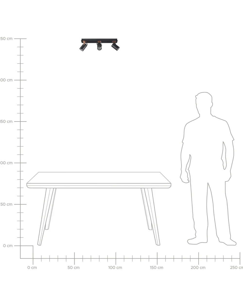 Flash Sale Beliani Kattovalaisin 3 Polttimoa Metalli Musta Klip