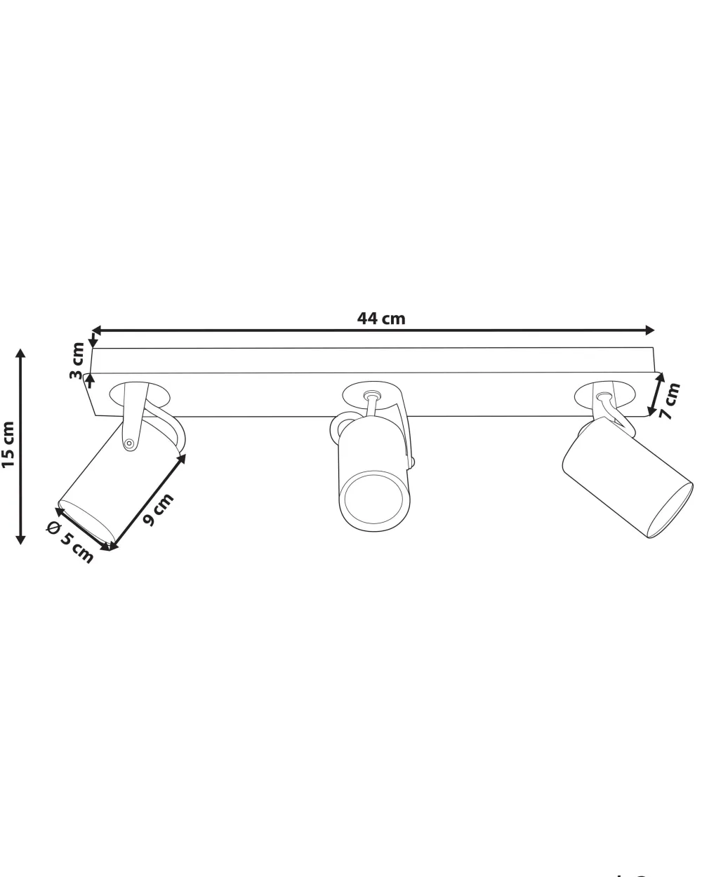 Flash Sale Beliani Kattovalaisin 3 Polttimoa Metalli Musta Klip