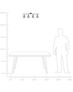 Fashion Beliani Kattovalaisin 4 Polttimoa Metalli Musta Golok