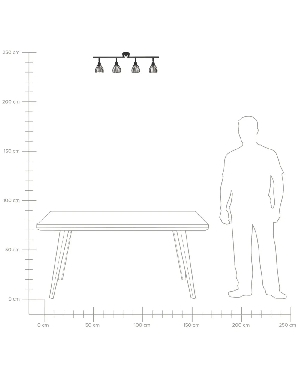 Fashion Beliani Kattovalaisin 4 Polttimoa Metalli Musta Golok