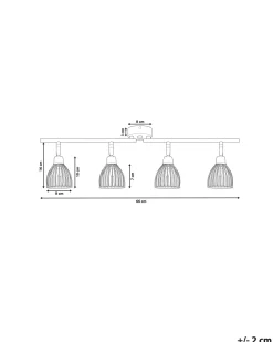 Fashion Beliani Kattovalaisin 4 Polttimoa Metalli Musta Golok