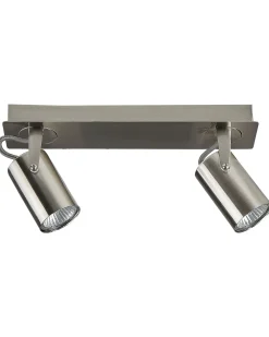 Valaisimet<Beliani Kattovalaisin 2 Polttimoa Metalli Hopea Klip