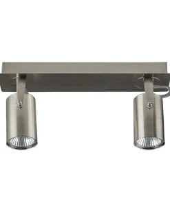 Valaisimet<Beliani Kattovalaisin 2 Polttimoa Metalli Hopea Klip