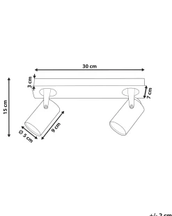 Valaisimet<Beliani Kattovalaisin 2 Polttimoa Metalli Hopea Klip