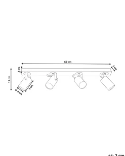 Discount Beliani Kattovalaisin 4 Polttimoa Metalli Valkoinen Klip