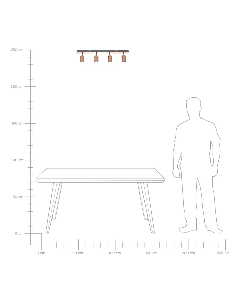 Flash Sale Beliani Kattovalaisin 4 Polttimoa Metalli Kupari Tigris