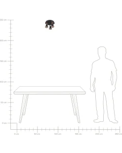 New Beliani Kattovalaisin 3 Polttimoa Rauta Pyorea Musta/Kupari Baro
