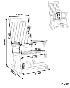 Tuolit<Beliani Keinutuoli Akaasia Vaalea Puu Bojano