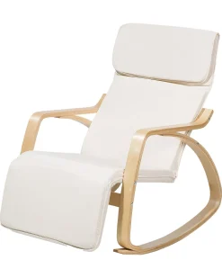 Tuolit<Beliani Keinutuoli Kangas Kermanvalkoinen Weston