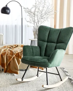 Tuolit<Beliani Keinutuoli Kangas Smaragdinvihrea Oulu