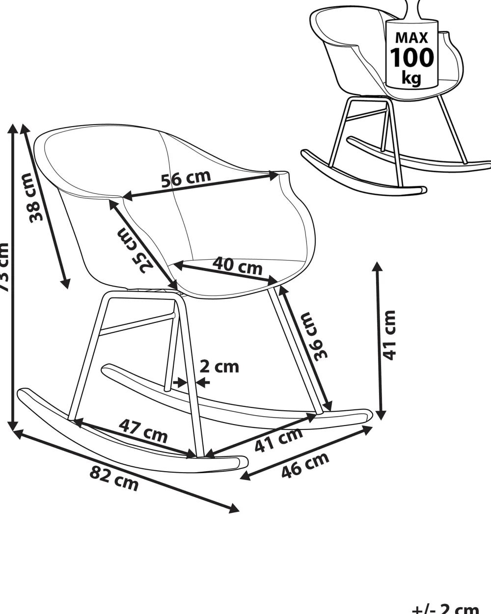 Tuolit<Beliani Keinutuoli Muovi Valkoinen Harmony