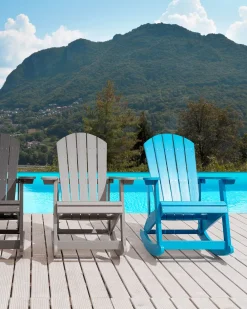 Online Beliani Keinutuoli Muovipuu Sininen Adirondack