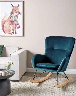 Clearance Beliani Keinutuoli Sametti Merensininen Ellan