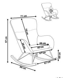 Clearance Beliani Keinutuoli Sametti Merensininen Ellan