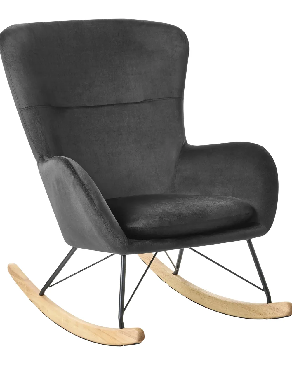 Tuolit<Beliani Keinutuoli Sametti Musta Ellan