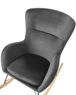 Tuolit<Beliani Keinutuoli Sametti Musta Ellan