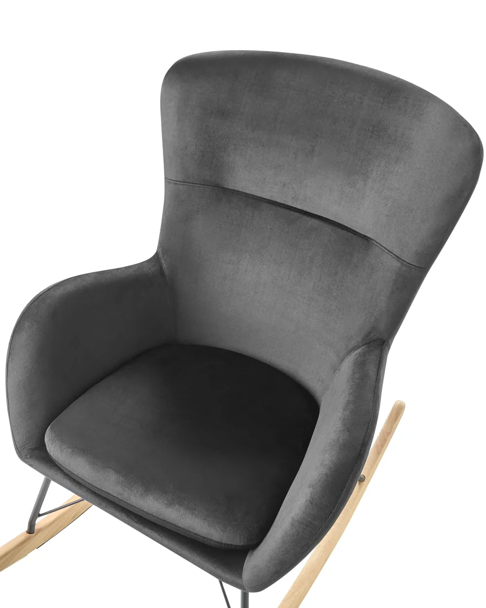 Tuolit<Beliani Keinutuoli Sametti Musta Ellan