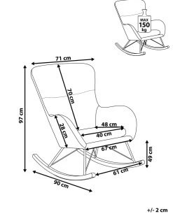 Tuolit<Beliani Keinutuoli Sametti Musta Ellan
