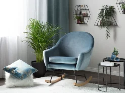 Tuolit<Beliani Keinutuoli Sametti Tummansininen Oxie