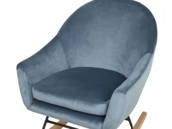 Tuolit<Beliani Keinutuoli Sametti Tummansininen Oxie