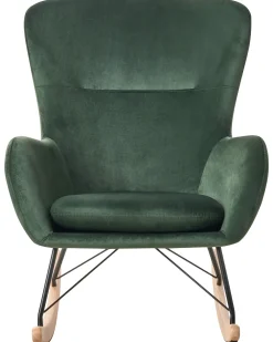 Best Sale Beliani Keinutuoli Sametti Tummanvihrea Ellan