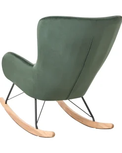 Best Sale Beliani Keinutuoli Sametti Tummanvihrea Ellan