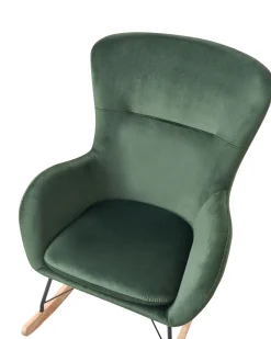 Best Sale Beliani Keinutuoli Sametti Tummanvihrea Ellan