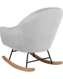 Store Beliani Keinutuoli Sametti Vaaleanharmaa Oxie