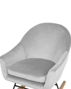 Store Beliani Keinutuoli Sametti Vaaleanharmaa Oxie