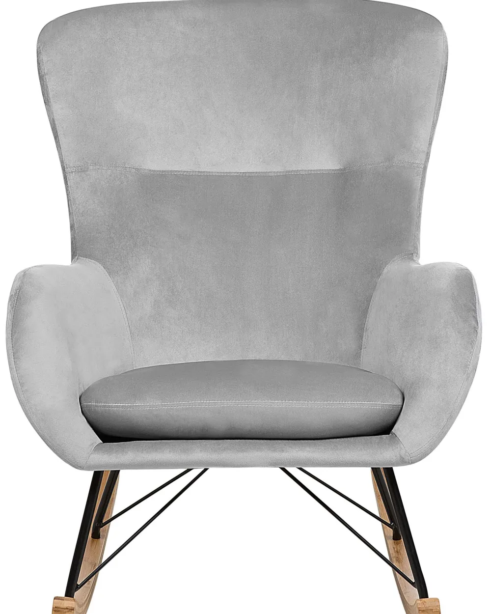 Best Sale Beliani Keinutuoli Sametti Vaaleanharmaa Ellan